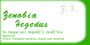 zenobia hegedus business card